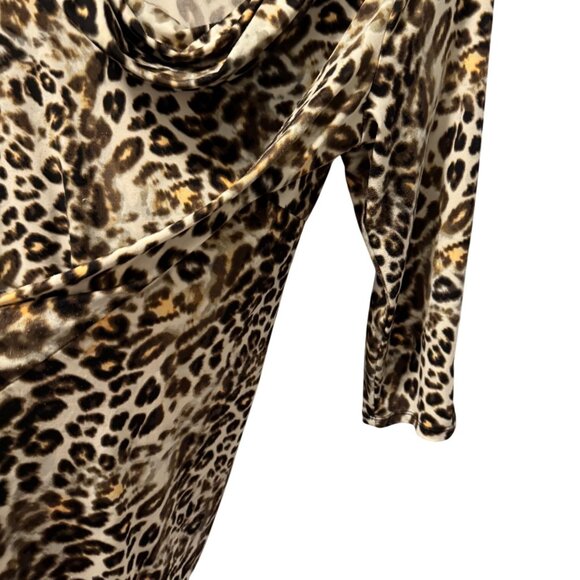 Chaus New York Animal Print Cowl Neck Top Sz XL tunic - Picture 7 of 12